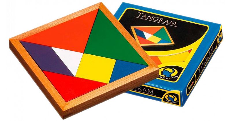 Tangram Colored European Wood Puzzles Puzzle Master Inc