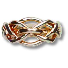 5 Band - 14k Solid Gold Puzzle Ring - (5Q) - Mens
