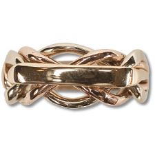 5 Band - 14k Solid Gold Puzzle Ring - (5WA) - Mens