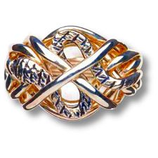 7 Band - 14k Solid Gold Puzzle Ring - (7SX) - Mens