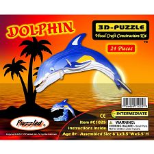 Dolphin - Painted - 3D Wooden Puzzle