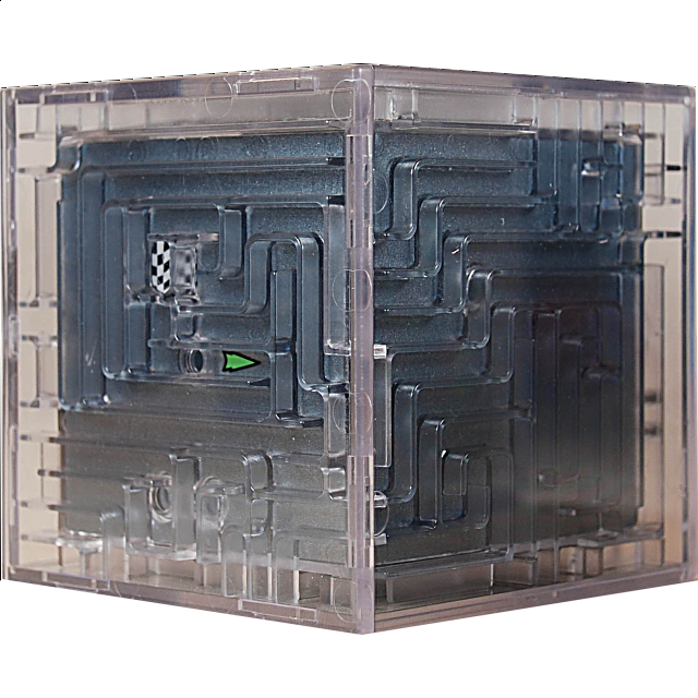 3d Ball Maze: Cube 1 - Metallic Grey