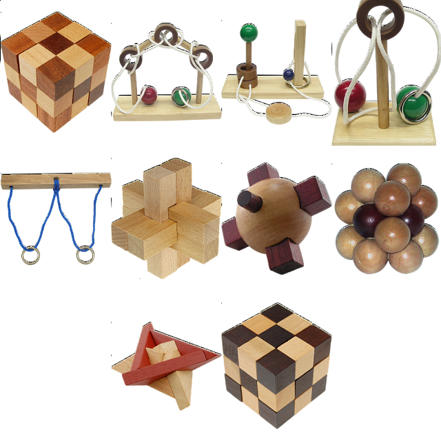 .level 8 - A Set Of 7 Wood Puzzles