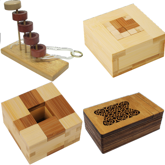 .level 10 - A Set Of 7 Wood Puzzles