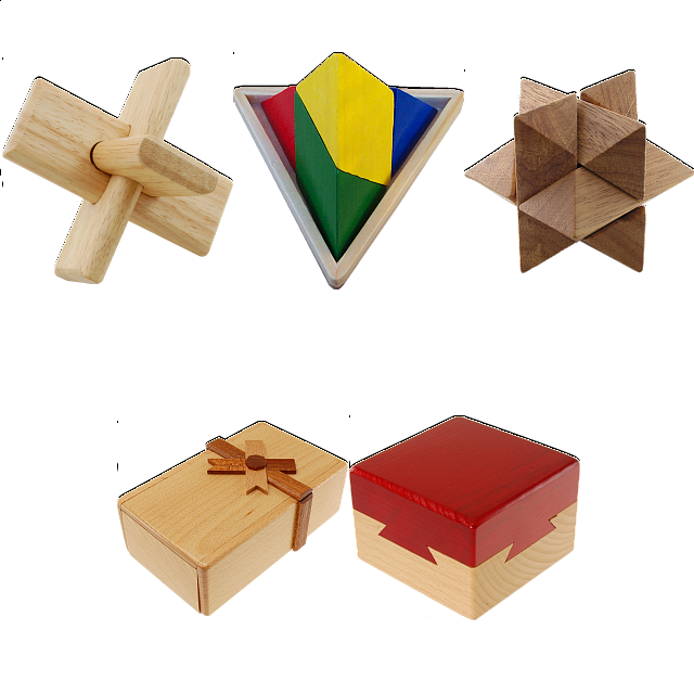 .level 7 - A Set Of 5 Wood Puzzles