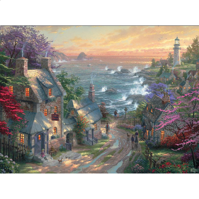 Thomas Kinkade - The Village Lighthouse | Designers | Puzzle Master Inc