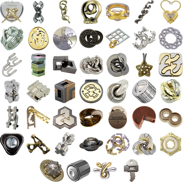 Levels 4-6: a set of 42 Hanayama Metal Puzzles | Specials | Puzzle ...