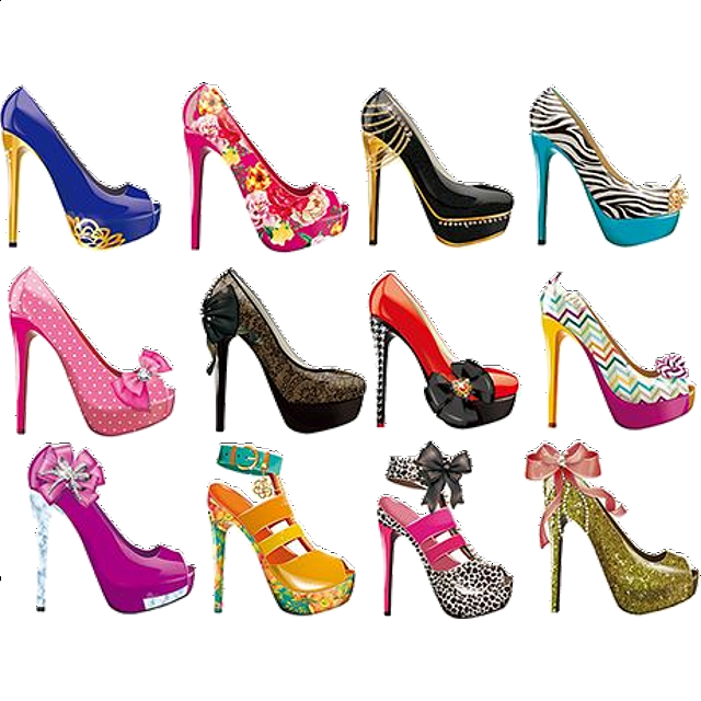 Shoes: 12 Mini Shaped Puzzles | 500-999 Pieces | Puzzle Master Inc