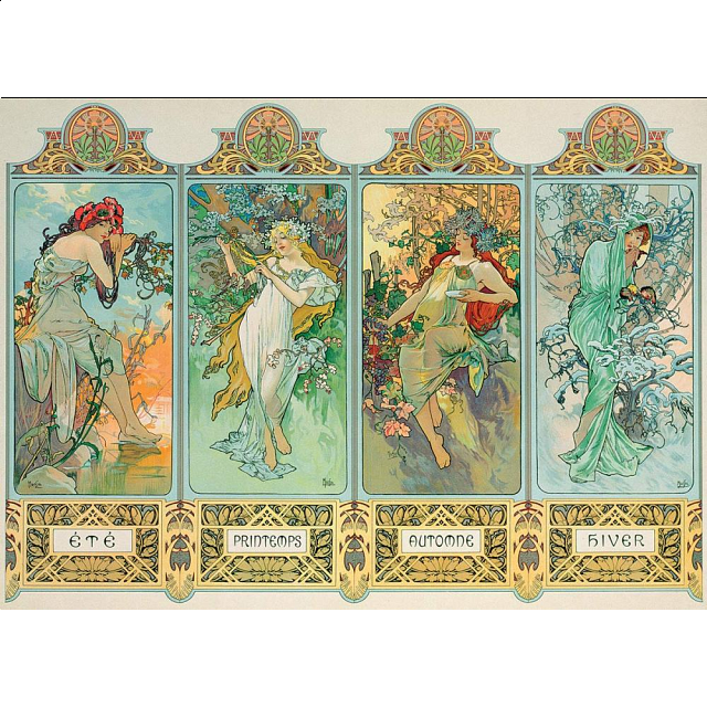 Alphonse Mucha - The Four Seasons (variant 3) | Jigsaws | Puzzle Master Inc