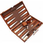 18 inch Backgammon Set - Brown and White