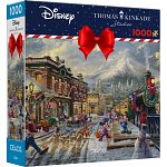 Thomas Kinkade: Disney - Mickey and Minnie Candy Cane Express