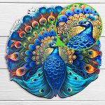 Peacock - 300 Piece Shaped Wooden Jigsaw Puzzle