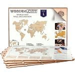 Wooden Model: World Map - Wall Decoration (Size L)