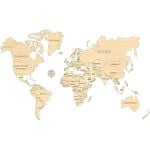 Wooden Model: World Map - Wall Decoration (Size L)