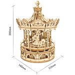 ROKR DIY Wooden Mechanical Music Box - Romantic Carousel