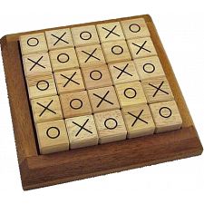 Wooden 3D Tic Tac Toe Stacking Game Challenging Table Game 4.5x3.5x5 Inch GC