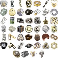 Levels 8-10: a set of 46 Hanayama Metal Puzzles