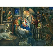 Away In A Manger - Large Piece (Cobble Hill 625012450577) photo