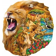Lion Family - Shaped Jigsaw Puzzle