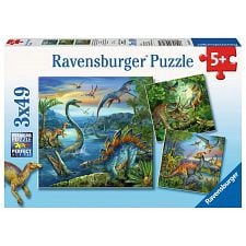 Dinosaur Fascination - 3 x 49 Piece Puzzles