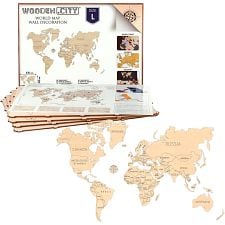 Wooden Model: World Map - Wall Decoration (Size L)