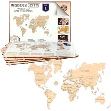 Wooden Model: World Map - Wall Decoration (Size L) (Wooden City 5906874128145) photo