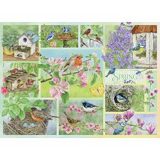 Garden Birds in Spring - Large Piece (Cobble Hill 625012451017) photo