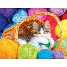 Playing in the Yarn Basket - Large Piece - Kodak Premium Puzzles