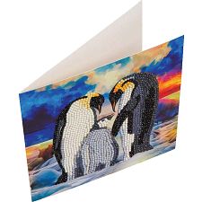 D.I.Y Crystal Art Card Kit - Penguin Family (Craft Buddy 5055865493752) photo