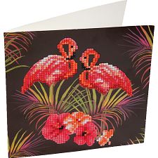 D.I.Y Crystal Art Card Kit - Flamingos (Craft Buddy 5055865464516) photo