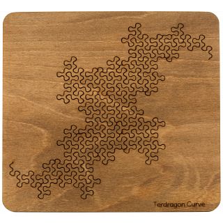 Wooden Fractal Tray Puzzle - Terdragon Curve