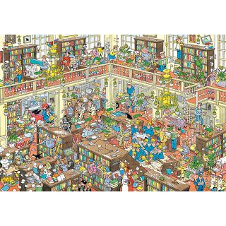 Moderator Verenigde Staten van Amerika beddengoed Jan van Haasteren Comic Puzzle - The Library (2000 Pieces) | 1001 - 5000  Pieces | Puzzle Master Inc