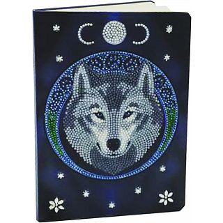 D.I.Y Crystal Art Notebook Kit - Lunar Wolf