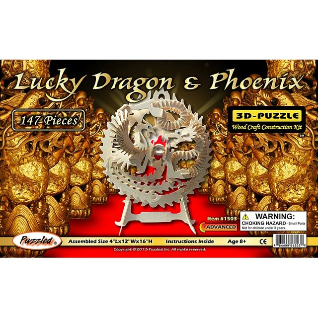 Click to get Lucky Dragon and Phoenix  3D Wooden Puzzle