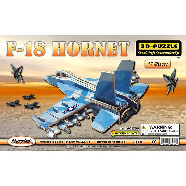 Click to get F18 Hornet Jet Plane  Illuminated 3D Wooden Puzzle