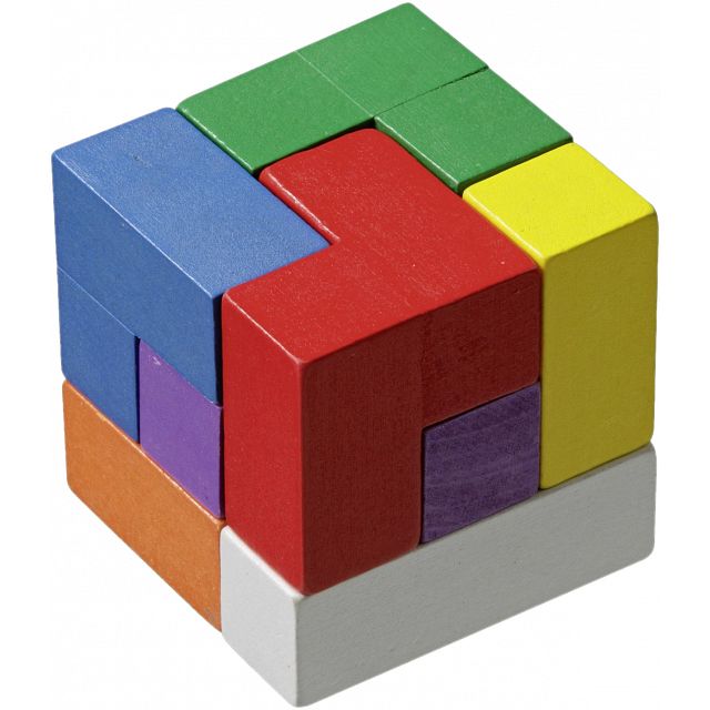 Soma Cube - Colourful, European Wood Puzzles