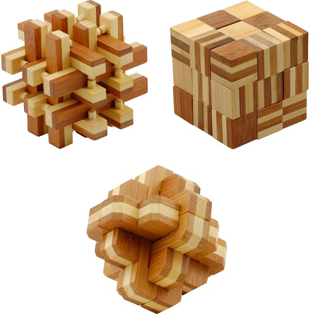 Group Special - a set of 3 Bamboo Wood puzzles