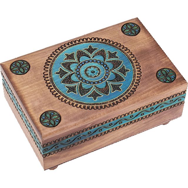 Click to get Brown Puzzle Box with Geometric Designs