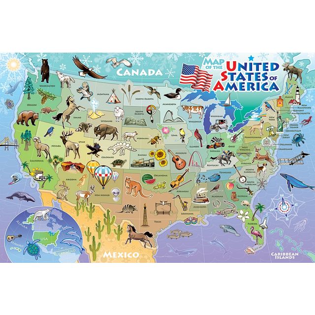 Click to get Floor Puzzle Map of the USA