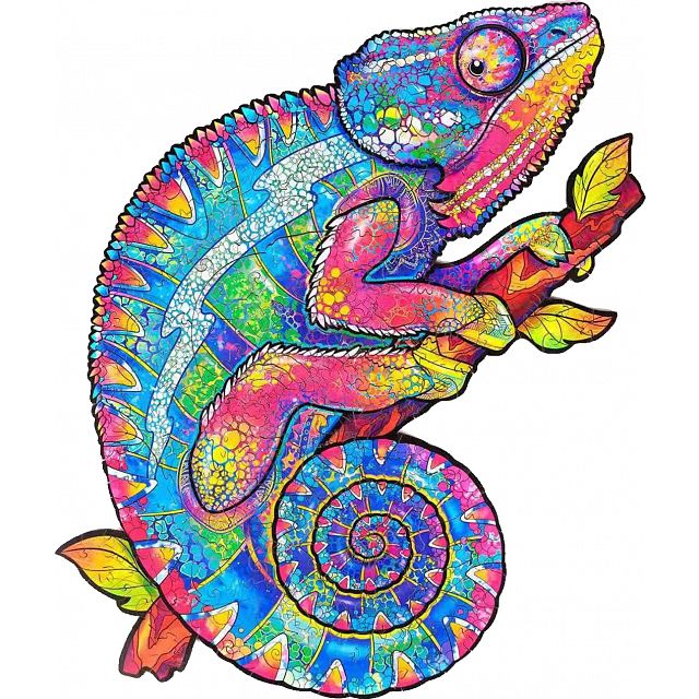 Click to get Iridescent Chameleon  Shaped Wooden Jigsaw