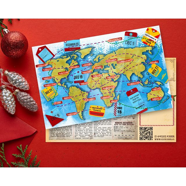 Click to get The Missing Reindeer  Christmas Puzzle Postcard