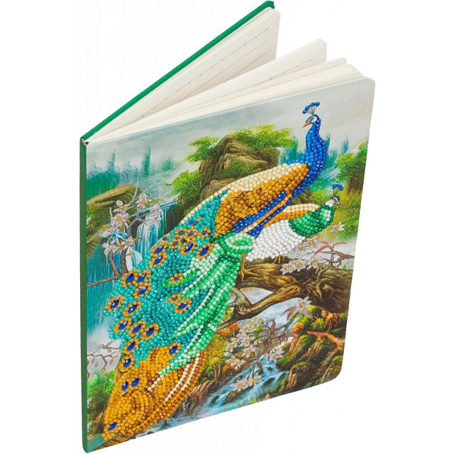 Click to get DIY Crystal Art Notebook Kit  Peacock Waterfall