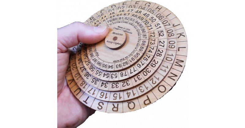 Store Mexican Army Cipher disk. - Cipher wheel