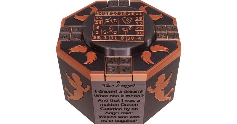 Angel Cryptex Cylinder Puzzle Box, Laurence Chen
